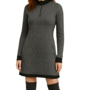 Akini Gray Cotton Sweater Black Dress Small